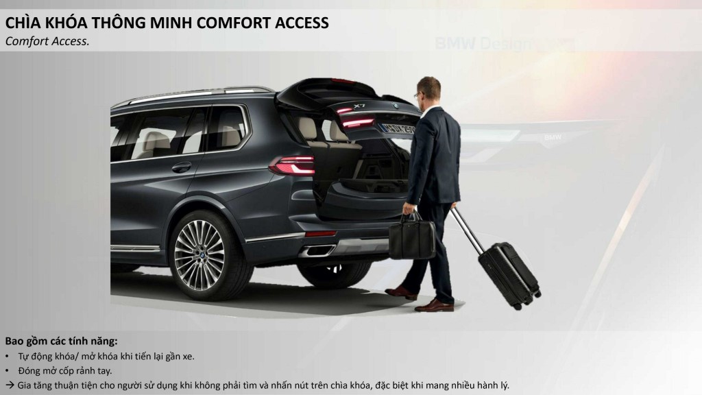 Cốp đóng mở điện thông minh - Chìa khóa Comfort Access trên BMW X7 2023.