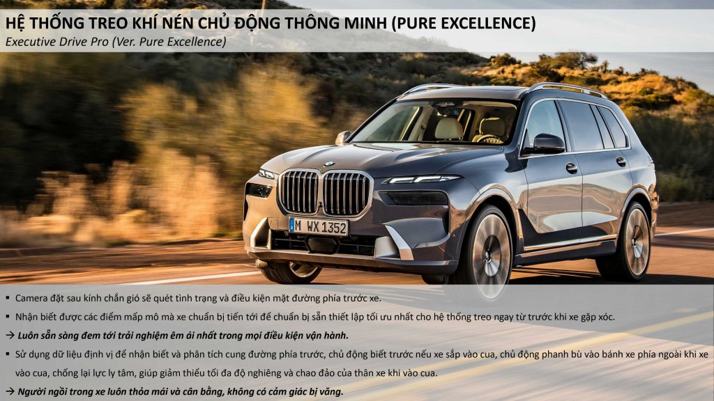 Hệ thống theo thích ứng thông minh trên BMW X7 Pure Excellence 2023.